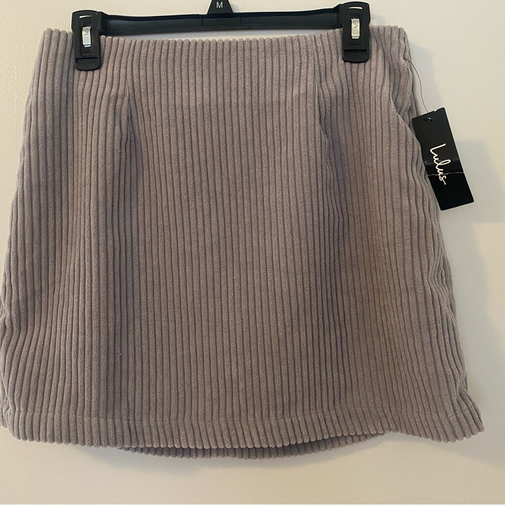 Lulu's Gray Corduroy Skirt